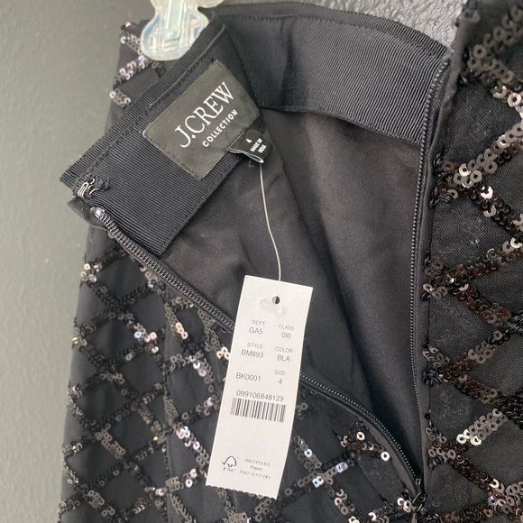 J.Crew Lattice Sequin Pencil Skirt in Black Sz4 - Picture 7 of 7